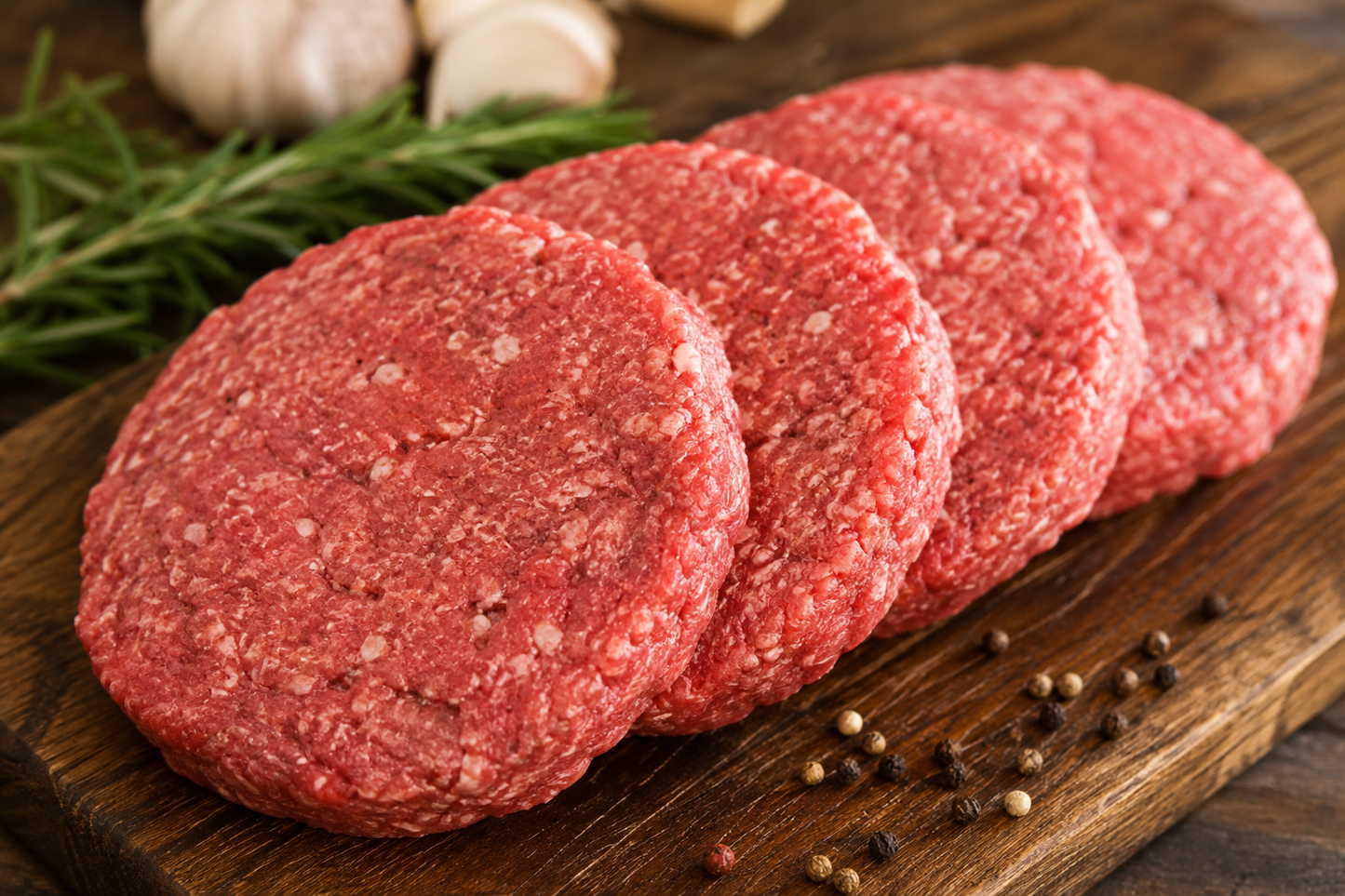 Unseasoned Pre Made Beef Patties - 1lb pkg - 4 Patties Per Pkg