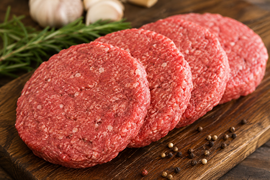 Seasoned Beef Pre Made Patties - 1lb pkgs - 4 Patties Per Pkg